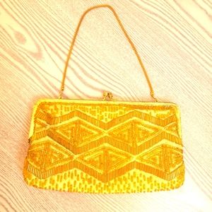 Gold Vintage beaded evening bag